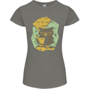 Funny Book Reading Owl Bookworm Books Womens Petite Cut T-Shirt Charcoal