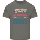 Funny Book Relationship Bookworm Reader Mens Cotton T-Shirt Tee Top Charcoal