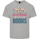 Funny Book Relationship Bookworm Reader Mens Cotton T-Shirt Tee Top Sports Grey