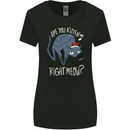 Funny Christmas Cat Bah Humbug Xmas Womens Wider Cut T-Shirt Black