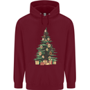 Funny Christmas Donut Tree Xmas Mens 80% Cotton Hoodie Maroon