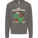 Funny Christmas Halloween Thanksgiving T-Rex Mens Sweatshirt Jumper Charcoal