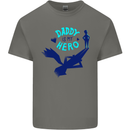 Funny Fathers Day Daddy is My Superhero Kids T-Shirt Childrens Charcoal