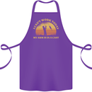 Funny Fishing Arm is In a Cast Fisherman Cotton Apron 100% Organic Purple