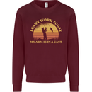 Funny Fishing Arm is In a Cast Fisherman Kids Sweatshirt Jumper Maroon