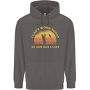 Funny Fishing Arm is In a Cast Fisherman Mens 80% Cotton Hoodie Charcoal