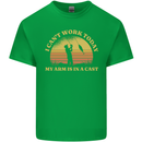 Funny Fishing Arm is In a Cast Fisherman Mens Cotton T-Shirt Tee Top Irish Green