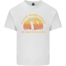 Funny Fishing Arm is In a Cast Fisherman Mens Cotton T-Shirt Tee Top White