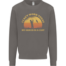 Funny Fishing Arm is In a Cast Fisherman Mens Sweatshirt Jumper Charcoal