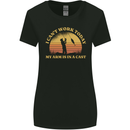 Funny Fishing Arm is In a Cast Fisherman Womens Wider Cut T-Shirt Black