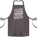 Funny Fishing Ignore All of My Adult Problems Cotton Apron 100% Organic Dark Grey