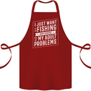 Funny Fishing Ignore All of My Adult Problems Cotton Apron 100% Organic Maroon