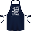 Funny Fishing Ignore All of My Adult Problems Cotton Apron 100% Organic Navy Blue