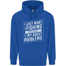 Funny Fishing Ignore All of My Adult Problems Mens 80% Cotton Hoodie Royal Blue