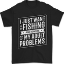 Funny Fishing Ignore All of My Adult Problems Mens T-Shirt 100% Cotton Black