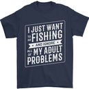 Funny Fishing Ignore All of My Adult Problems Mens T-Shirt 100% Cotton Navy Blue