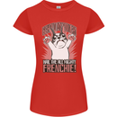Funny French Bulldog Dog Frenchie Womens Petite Cut T-Shirt Red