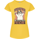 Funny French Bulldog Dog Frenchie Womens Petite Cut T-Shirt Yellow