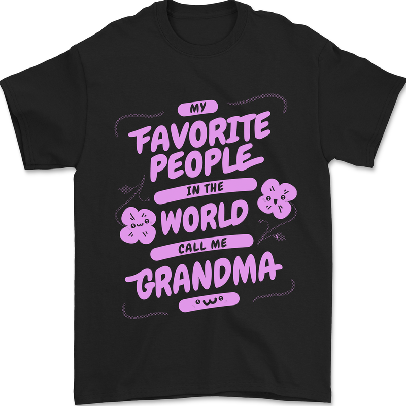 Funny Grandma Favourite People Grandparents Mens T-Shirt 100% Cotton Black