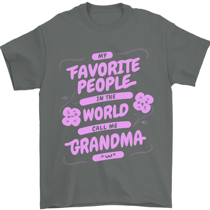 Funny Grandma Favourite People Grandparents Mens T-Shirt 100% Cotton Charcoal