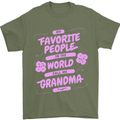 Funny Grandma Favourite People Grandparents Mens T-Shirt 100% Cotton Military Green