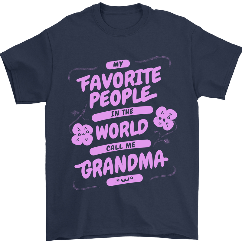 Funny Grandma Favourite People Grandparents Mens T-Shirt 100% Cotton Navy Blue