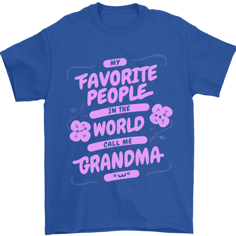 Funny Grandma Favourite People Grandparents Mens T-Shirt 100% Cotton Royal Blue