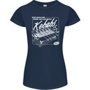 Funny Gym Overweight Fat Abs Kebabs Womens Petite Cut T-Shirt Navy Blue