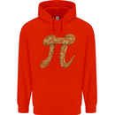Funny Maths Snake Pi Symbol Mens 80% Cotton Hoodie Bright Red