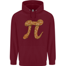 Funny Maths Snake Pi Symbol Mens 80% Cotton Hoodie Maroon