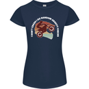 Funny Motocross Scrambling Dirt Bike Motorbike Womens Petite Cut T-Shirt Navy Blue