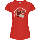 Funny Motocross Scrambling Dirt Bike Motorbike Womens Petite Cut T-Shirt Red