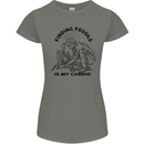 Funny Palaeontology Finding Fossils is My Cardio Womens Petite Cut T-Shirt Charcoal