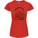 Funny Palaeontology Finding Fossils is My Cardio Womens Petite Cut T-Shirt Red