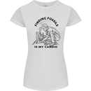 Funny Palaeontology Finding Fossils is My Cardio Womens Petite Cut T-Shirt White