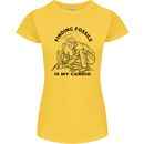 Funny Palaeontology Finding Fossils is My Cardio Womens Petite Cut T-Shirt Yellow