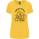 Funny Palaeontology Finding Fossils is My Cardio Womens Wider Cut T-Shirt Yellow
