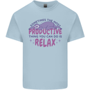 Funny Relaxing Sloth Mens Cotton T-Shirt Tee Top Light Blue