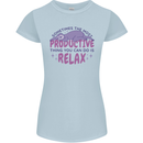 Funny Relaxing Sloth Womens Petite Cut T-Shirt Light Blue