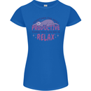 Funny Relaxing Sloth Womens Petite Cut T-Shirt Royal Blue