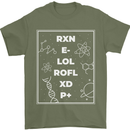 Funny Science RXN E- LOL ROFL XD P+ Geek Mens T-Shirt 100% Cotton Military Green