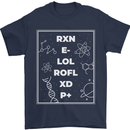Funny Science RXN E- LOL ROFL XD P+ Geek Mens T-Shirt 100% Cotton Navy Blue
