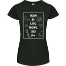 Funny Science RXN E- LOL ROFL XD P+ Geek Womens Petite Cut T-Shirt Black
