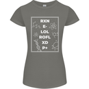 Funny Science RXN E- LOL ROFL XD P+ Geek Womens Petite Cut T-Shirt Charcoal