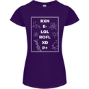 Funny Science RXN E- LOL ROFL XD P+ Geek Womens Petite Cut T-Shirt Purple