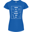 Funny Science RXN E- LOL ROFL XD P+ Geek Womens Petite Cut T-Shirt Royal Blue