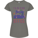 Funny Sewing Machine Seamstress Tailor Womens Petite Cut T-Shirt Charcoal