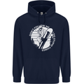 Funny Snowboarding Dont Follow Me Mens 80% Cotton Hoodie Navy Blue