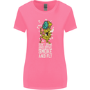 Funny Weed Cannabis Smoke and Fly Womens Wider Cut T-Shirt Azalea