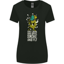 Funny Weed Cannabis Smoke and Fly Womens Wider Cut T-Shirt Black